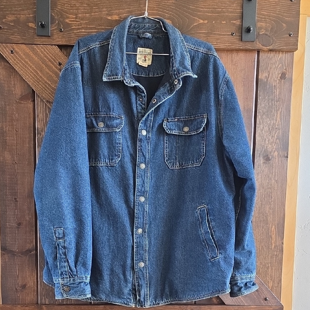 RedHead Men's Denim Jacket Size XL Cotton With Fleece Lining